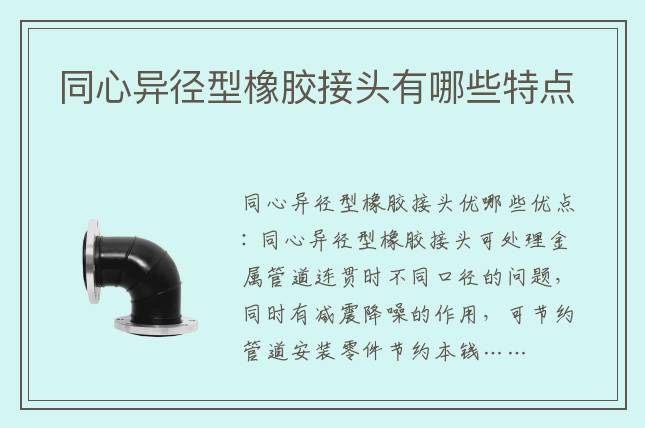同心異徑型橡膠接頭有哪些特點(diǎn)